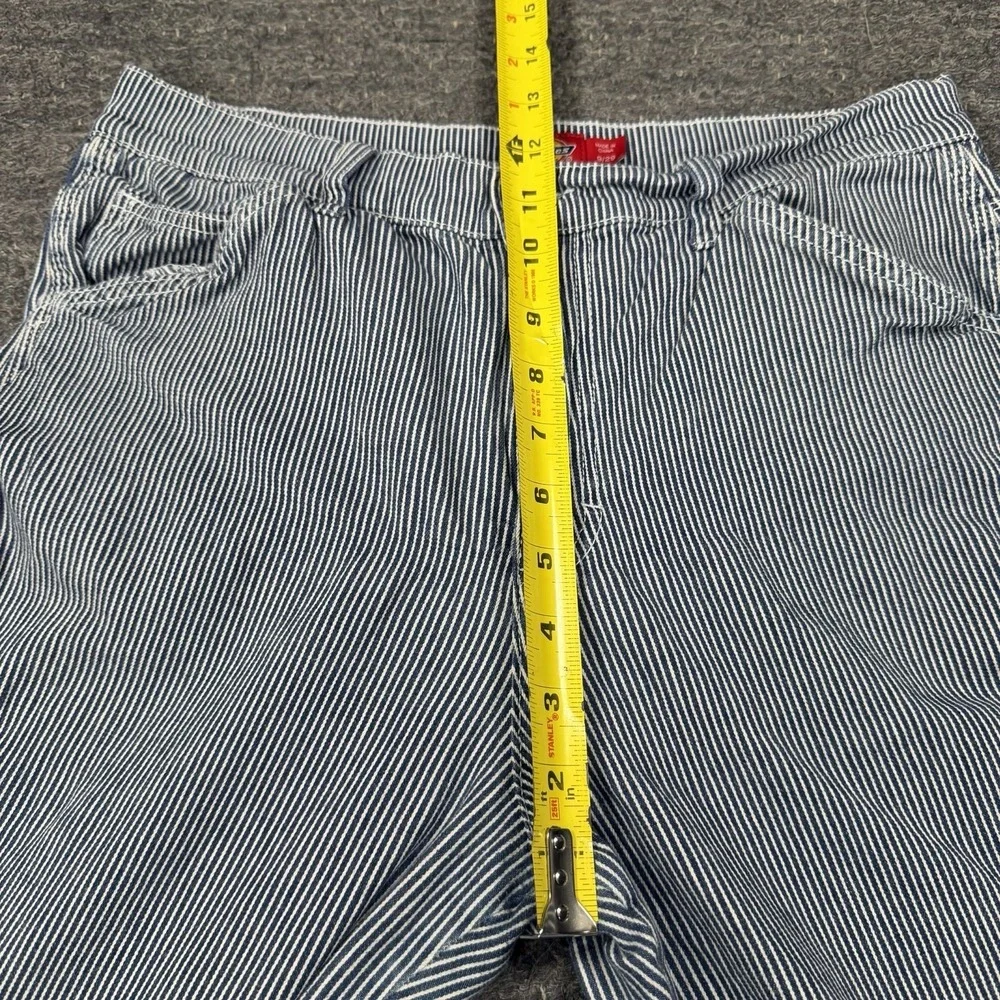 Dickies Carpenter Pants Women 29 Hickory Railroad Stripe Ankle Hipster Workwear